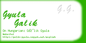 gyula galik business card